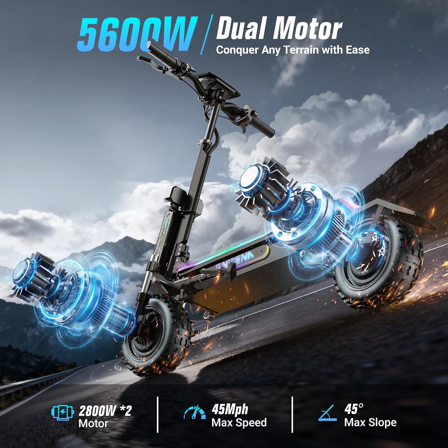 Elektryczne hulajnogi dla doro – 60V 5600W Dual Motor Electric Scooter recenzja i cena