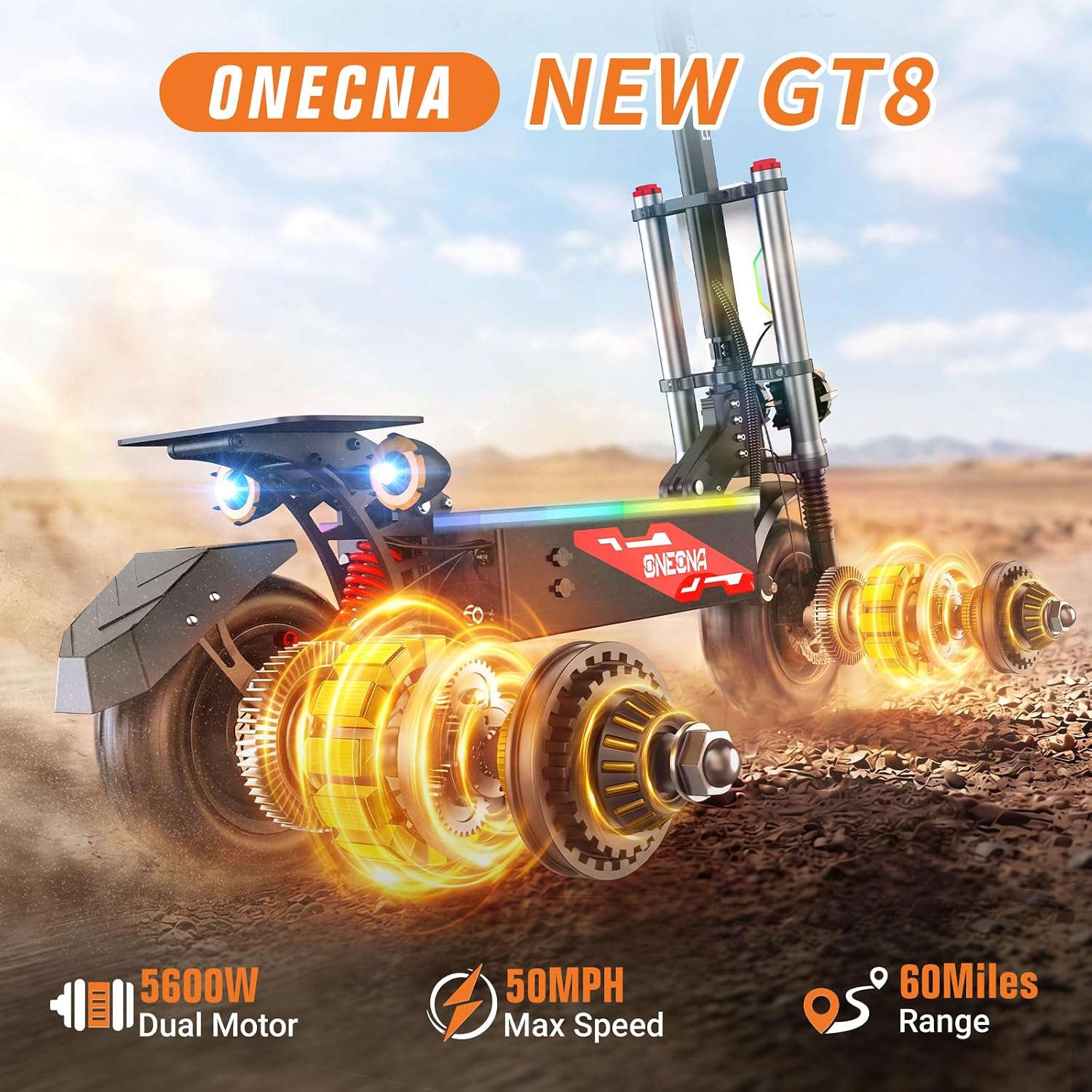 ONECNA NEW GT8PRO – elektryczn – 60V 5600W Dual Motor Electric Scooter recenzja i cena